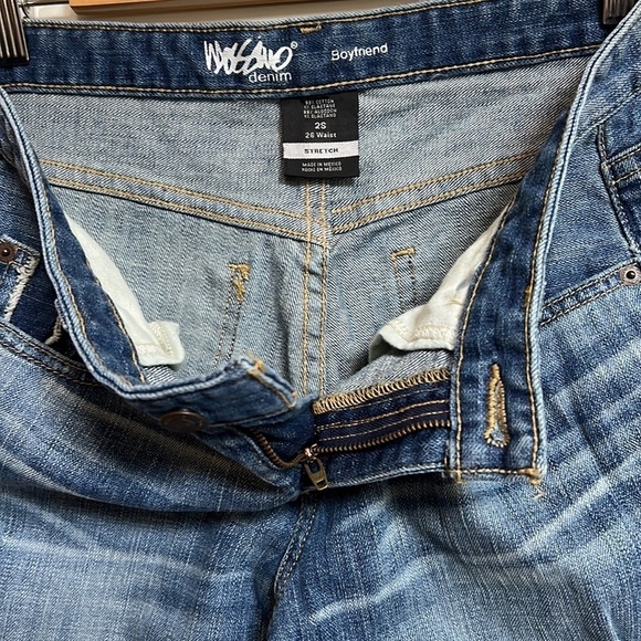 MOSSIMO BOYFRIEND‎ RAW HEM DISTRESSED STRETCH JEANS SIZE 2 - Picture 7 of 13